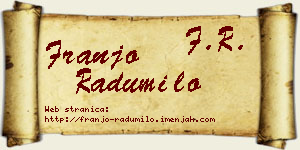 Franjo Radumilo vizit kartica